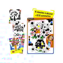 Pochette de gommettes - Planches à décorer - Fleurs - 616 gommettes - Cléopâtre