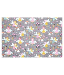 Tissu enfant matelassé fées de 138 cm de largeur ROSELIA GRIS vendu par 50 cm