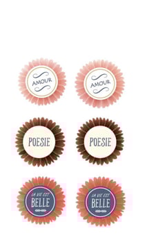 6 STICKERS POESIE EFFET 3D - 40