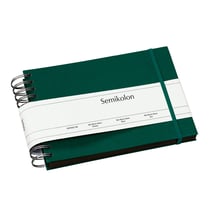 Semikolon 364017 Album à spirales Mini Mucho - 25 x 16 cm - Album photo, 90 pages noir, livre photo, vert forêt