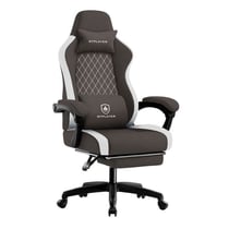 Chaise gaming ergonomique GTPLAYER - Tissu respirant - Marron - 47 x 57 x 130 cm