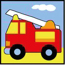 Kit canevas soudan enfant Camion de pompier