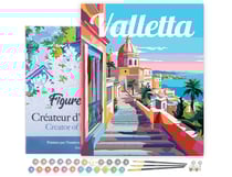 Peinture par Numéro Figured'Art avec Cadre - Affiche de voyage Valette - Kit de Loisir Créatif DIY Numéro d'Art Complet - 40x50cm toile tendue sur châssis
