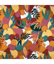 Tissu coton enduit fleuri de 160 cm de largeur Orange vendu par 50 cm