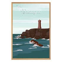 Tableau mural encadré illustration phare de Men Ruz 65x97 cm
