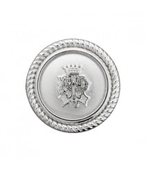 Carte de 3 boutons métal armoirie à queue 15mm - Prym Argent Gris