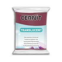 Pâte polymère - A cuire - Pâte à modeler - Bordeaux - Bloc de 56g - Cernit - Translucent