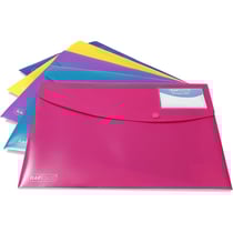 Pochettes - Porte-documents - Plastique - A4+ - Bouton pression - Lot de 5 - Rapesco