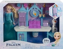 Coffret reine des neiges : stand de gateaux givres + poupee elsa et olaf + 13 accessoires- poupee mannequin frozen - mattel - hmj48