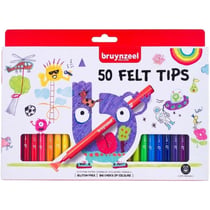 Feutres de coloriage - Dessin - Enfant - 50 couleurs - Pointe solide - Bruynzeel