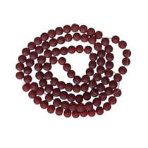 Fil de 95 perles ronde de verre transparent mat givré 8 mm fabrication bijoux ROUGE B
