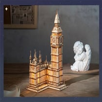 Puzzle 3D bois | Big Ben lumineux