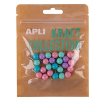Sachet de punaises d'affichage aux couleurs assorties, 25 u. Collection Kraft