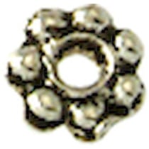 MégaCréa - Perle rondelle métal Ø5 mm Rond Argenté (lot de 10)