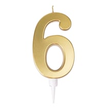 Bougie géante or - chiffre 6