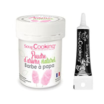 Arôme alimentaire naturel en poudre barbe à papa + Stylo glaçage noir