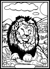 Tableau velours a colorier Lion Sericolor