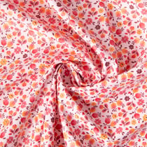 Tissu Imperméable imprimé Fleuris Caseille sur fond Rose clair