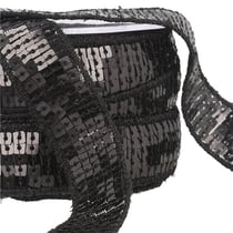 Bobine galon paillettes 14,5m noir