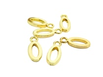 6 Petites breloques goutte évidée 16*7mm doré