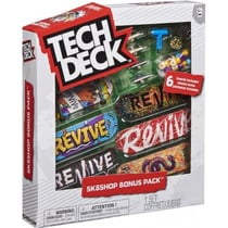 Coffret tech deck : skateshop bonus pack revive - 6 mini skates + acessoires - mini skate a doigt 96 mm - finger - spin master