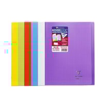 6 cahiers - 24x32(cm) - Grands carreaux - 96 pages - couverture en polypro - sans spirale - Clairefontaine - Koverbook