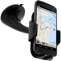 Support Voiture Rotatif Noir pour Smartphone - Fixation Ventouse