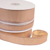 Bobine 25m ruban métallique laitonné rose/doré