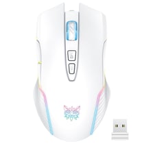 Souris Sans Fil Ergonomique Avec Éclairage RGB Et Longue Autonomie Blanc YONIS