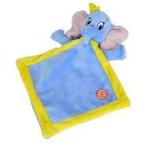 Doudou plat dumbo l'elephant bleu et jaune - disney - peluche nicotoy