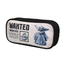 Trousse scolaire rectangulaire Baby Yoda Star Wars / The Mandalorian Beige et Bleue - Bagtrotter