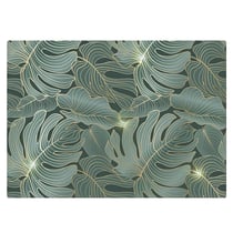 Set de table tropical vert et or