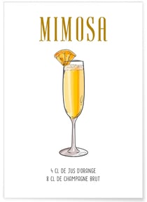 Affiche Cocktail Mimosa | A3 : 29,7x42cm
