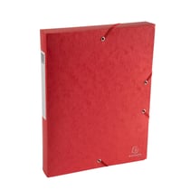 Boite de classement Exabox Dos 40mm Carte lustrée Scotten - A4 - Rouge - x 10 - Exacompta