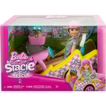 Kart de course de barbie + stacie + 2 accessoires - 1 poupée - voiture - mattel - hrm08 - véhicule