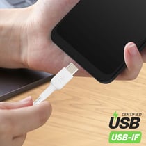 Câble USB vers USB-C 18W Nylon Tressé 2m Charge et Synchro Belkin blanc