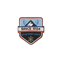 Lot de 3 écussons thermocollants SINCE 1924 ski&snow lodge 5x5cm