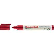 Lot de 10 marqueurs permanents pointe ronde 1,5-3 mm - EDDING - Rouge - EcoLine 21