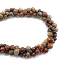 Fil de 60 perles ronde en pierre naturelle fabrication bijoux PICASSO 6 mm