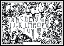 Tableau velours a colorier ALPHABET DES OISEAUX Sericolor