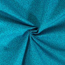 Tissu Coton imprimé Fleuris Lilou sur fond Bleu pétrole