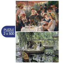 Puzzle 500 pièces - 2 Puzzles - L'Art d'Auguste Renoir : Le Déjeuner des Canotiers - La Grenouillère - Grafika