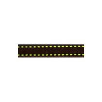Bobine 25m galon polyester Tiret noir et vert 10mm