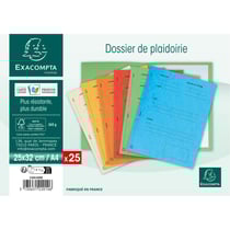 Paquet de 25 dossiers de plaidoirie Pour/Contre carte lustrée 25x32cm - Orange - x 5 - Exacompta