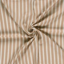 Tissu Crêpe de Viscose Basile fines rayures sur fond Beige sable