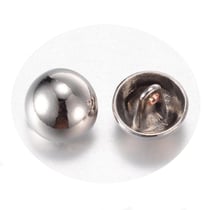 5 BOUTONS TIGE Métal Argenté Demi-Dôme Demi-Rond 11,5 mm 1 trou - creation couture diy
