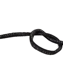 Bobine 25m cordon tresse métallisé noir/argent 6mm