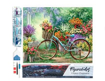 Diamond Painting Broderie Diamant Figured’Art 40x50cm toile entière roulée avec diamants carrés - Vélos et Fleurs