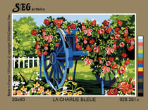 Canevas antique La charrue bleue 30x40cm