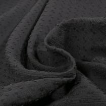 Tissu Voile de Coton Plumetis uni Noir - Au mètre
